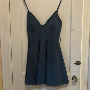 Dusty Blue Mini Dress